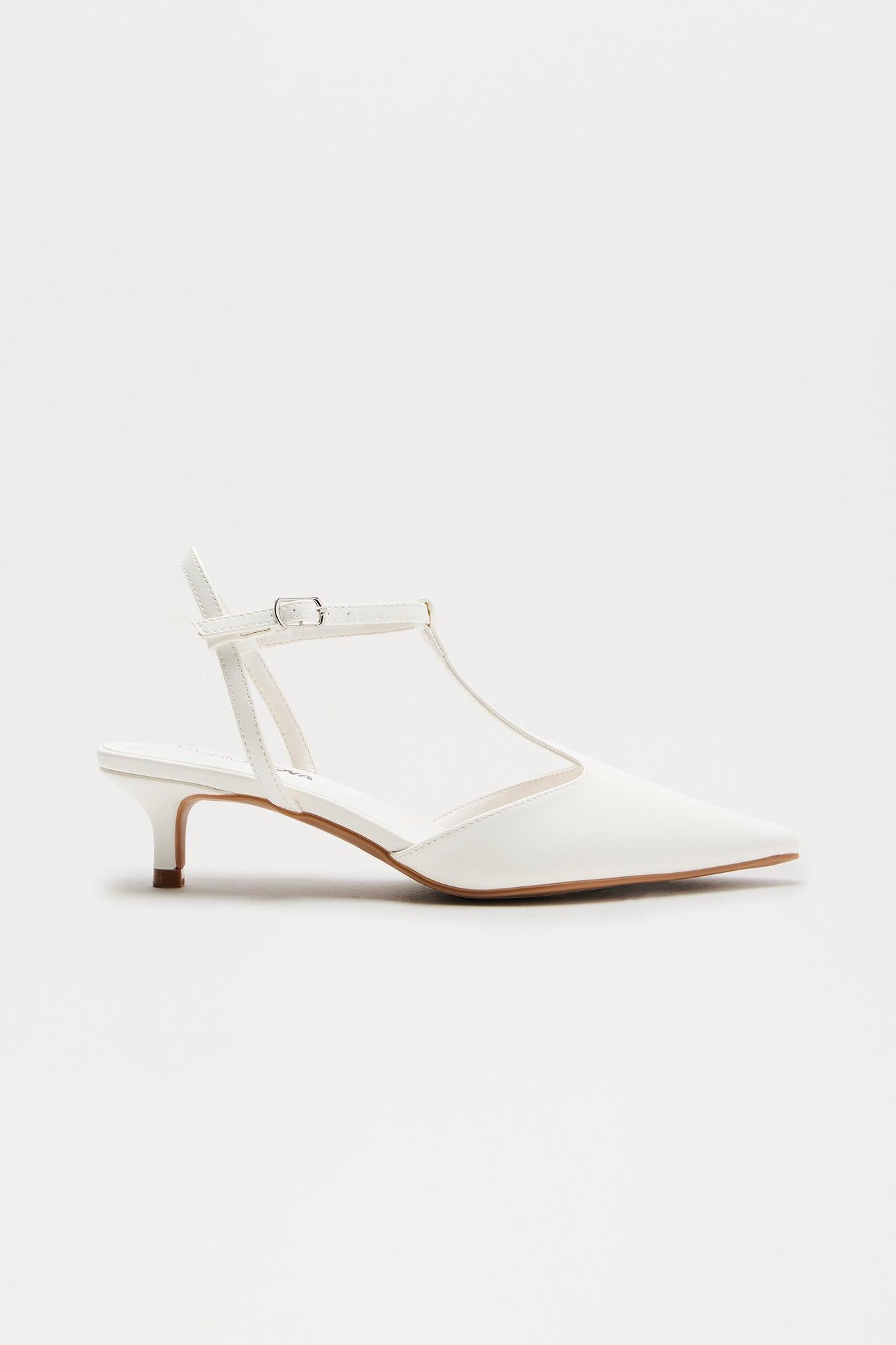 Signal Kitten Heel Pumps - White Product Image