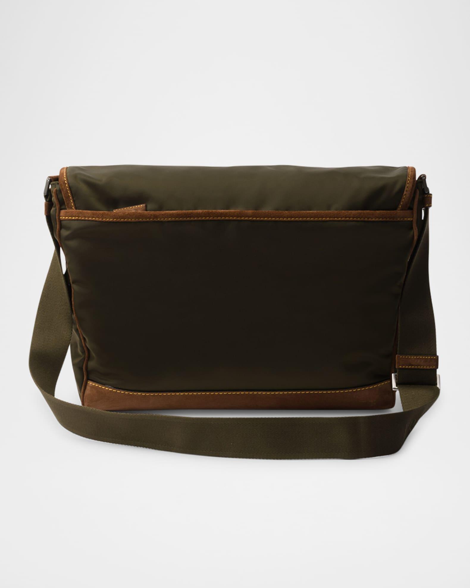 Large Suede-Trim Re-Nylon Shoulder Bag Product Image