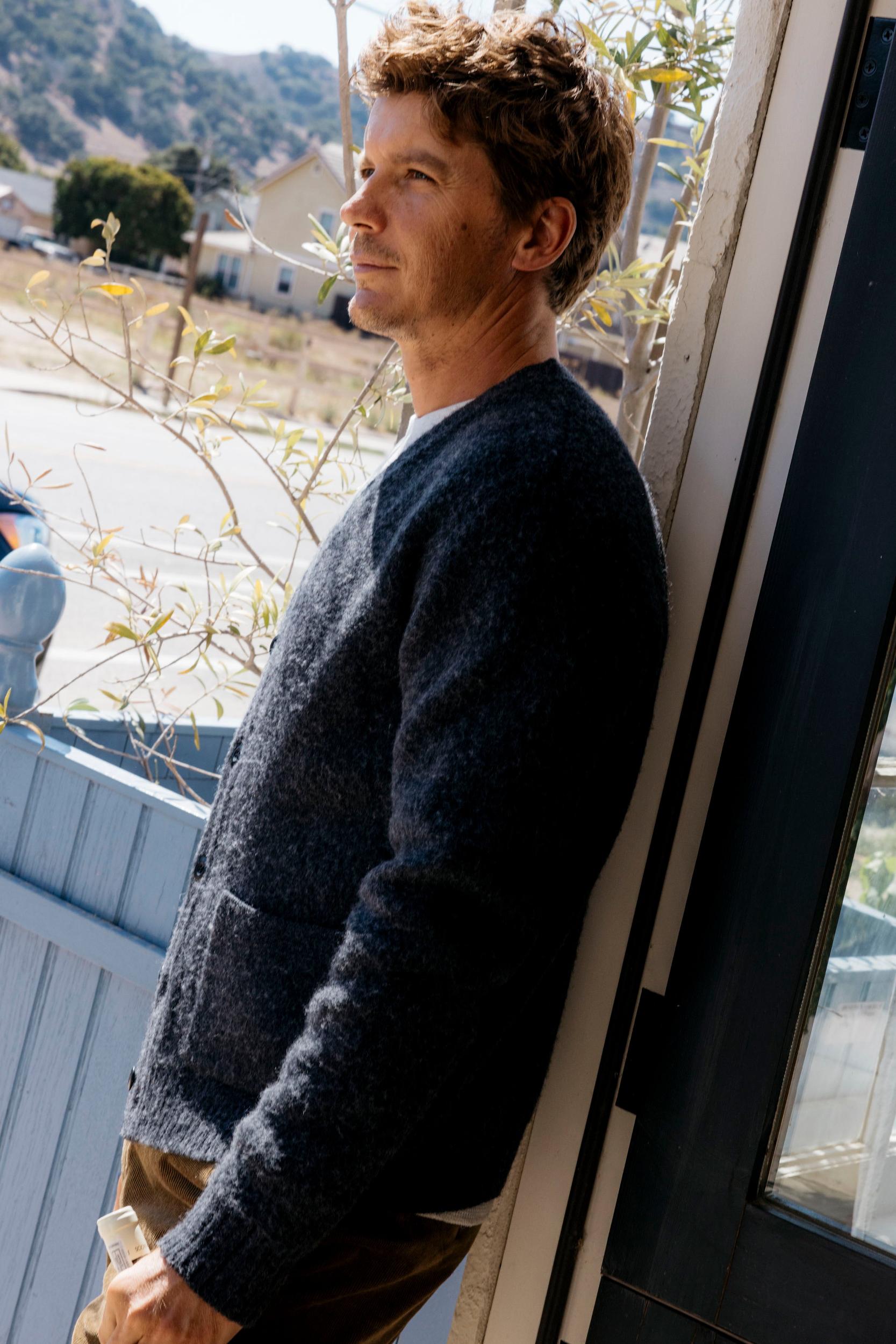 Kent Brushed Wool Cardigan - Charcoal Product Image