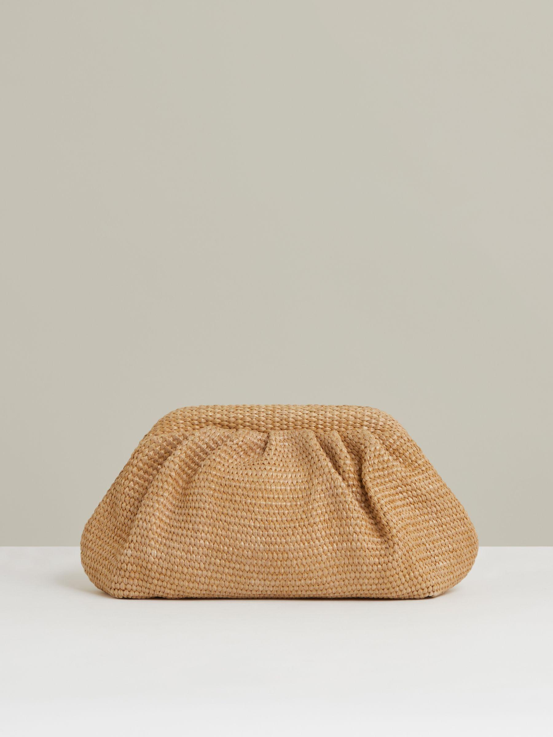Raffia Clutch Bag in Natural Product Image