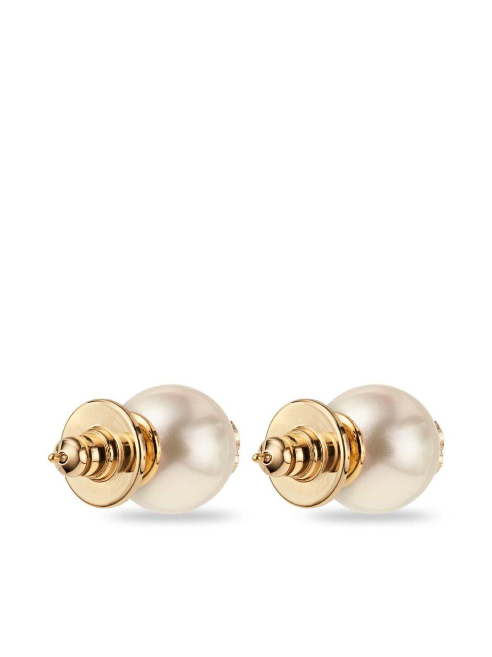 debossed-logo pearl earrings  Product Image