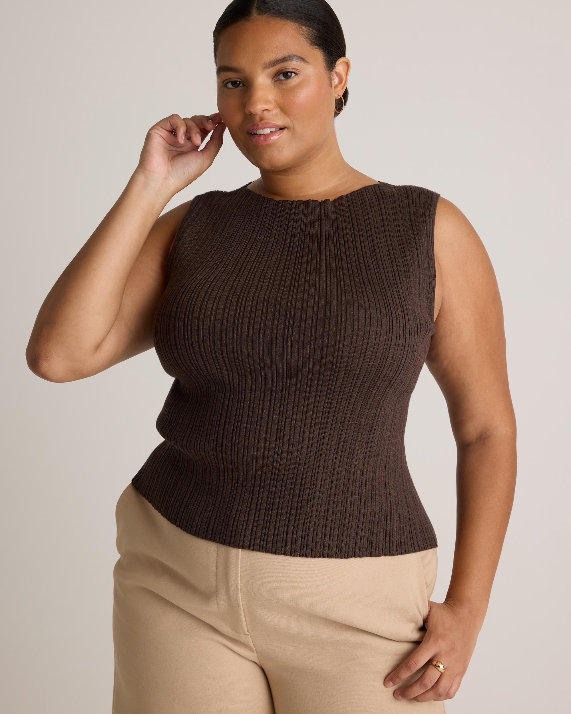 Quince | Women's Cotton Cashmere Ribbed Tank Top Size XS Product Image