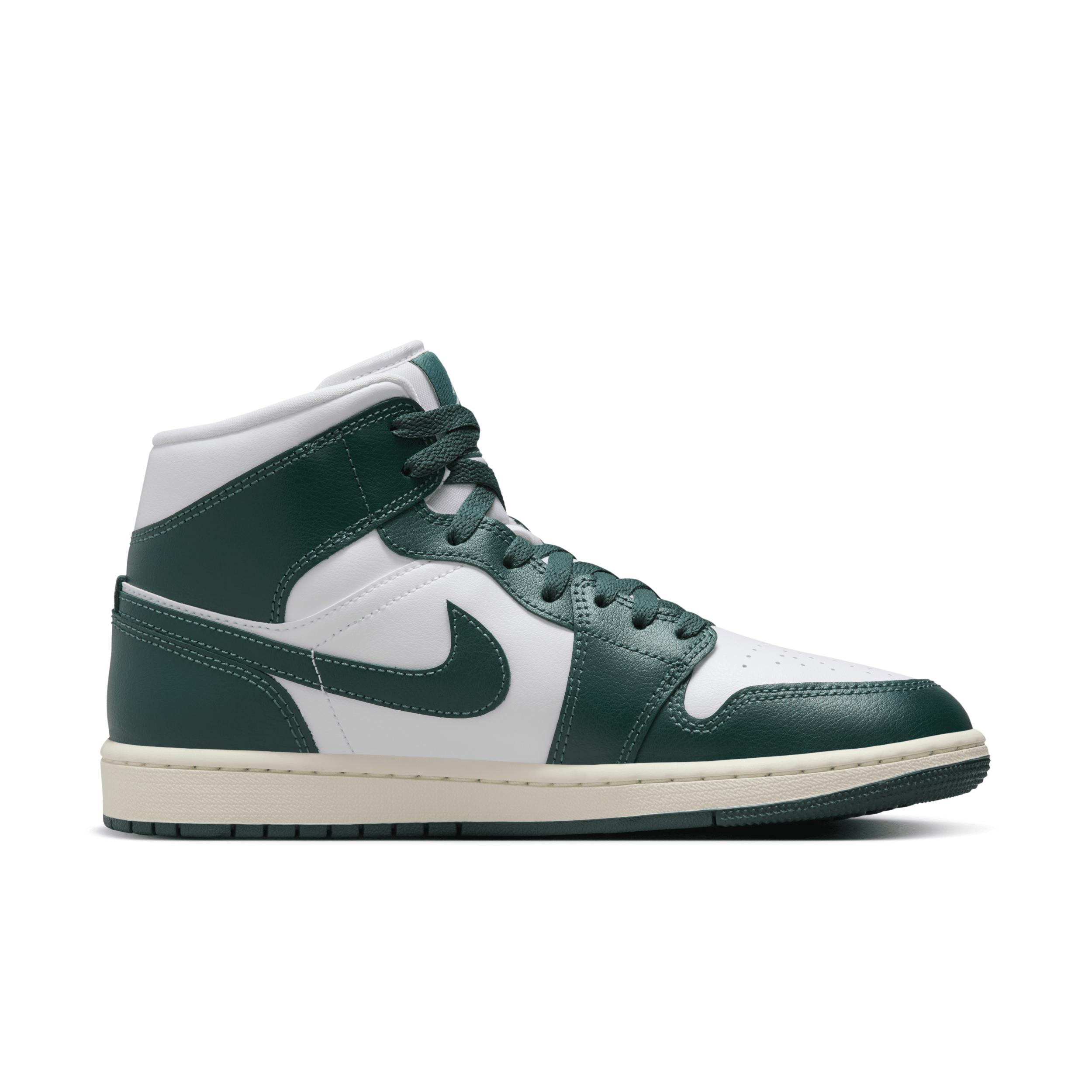 Jordan Womens Jordan AJ 1 Mid - Womens Basketball Shoes Oxidized Green/White/Sail Product Image