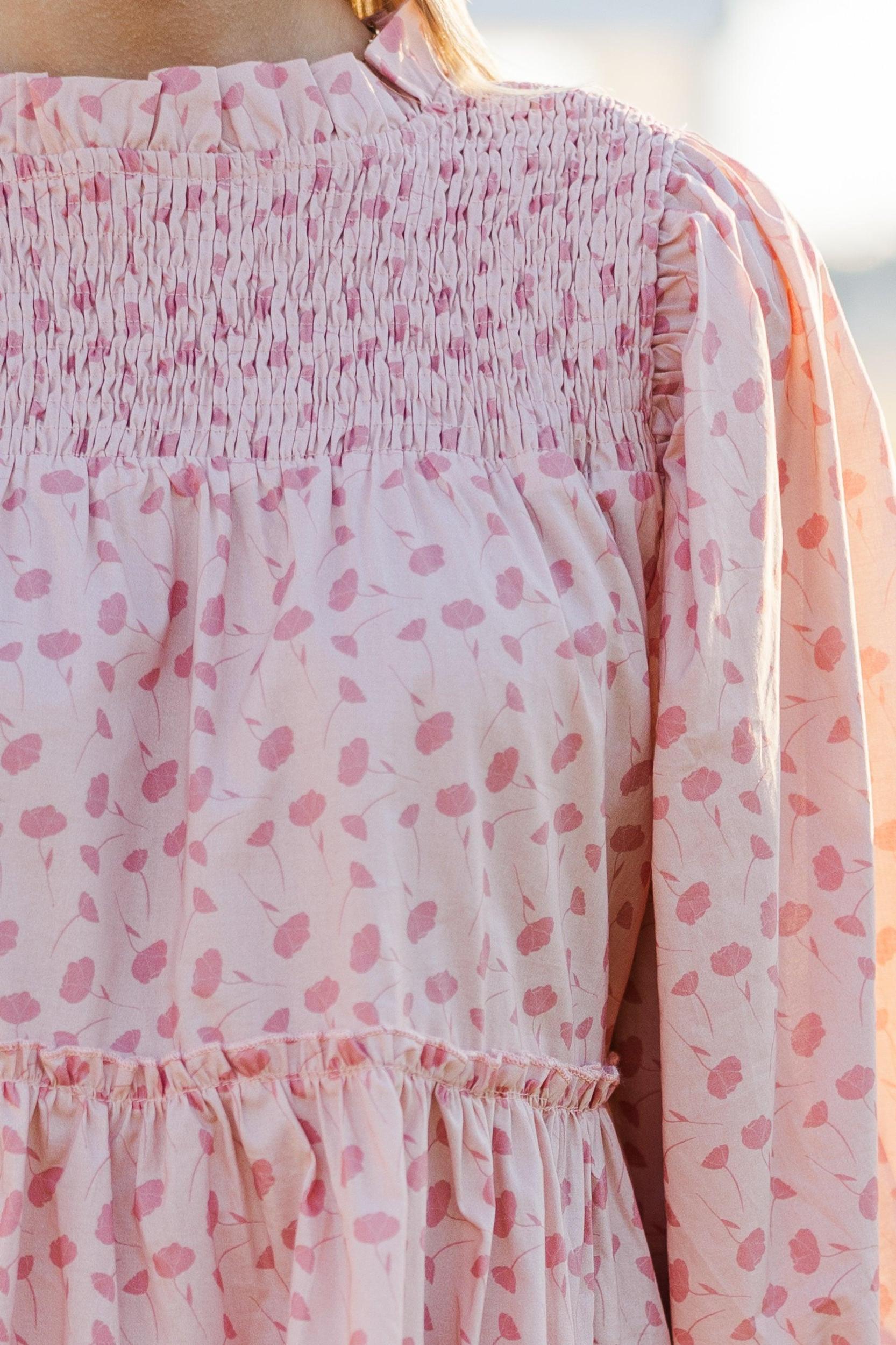 Be Your Best Pink Floral Babydoll Dress Female Product Image