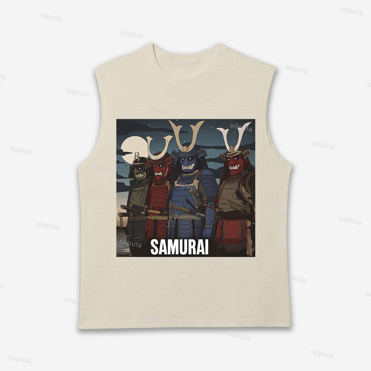 Samurai Warriors-traditional Ukiyo-e Style Tank Top Product Image