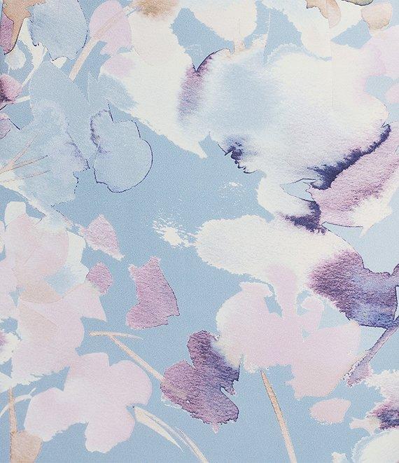 Calvin Klein V-Neck Floral Print Scuba Sheath Dress Product Image