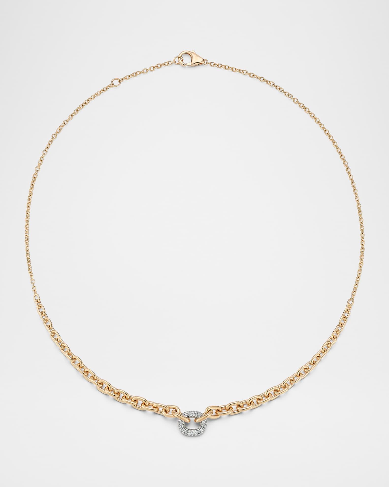 Morrell Graduated Link Necklace with Single Diamond Link Product Image