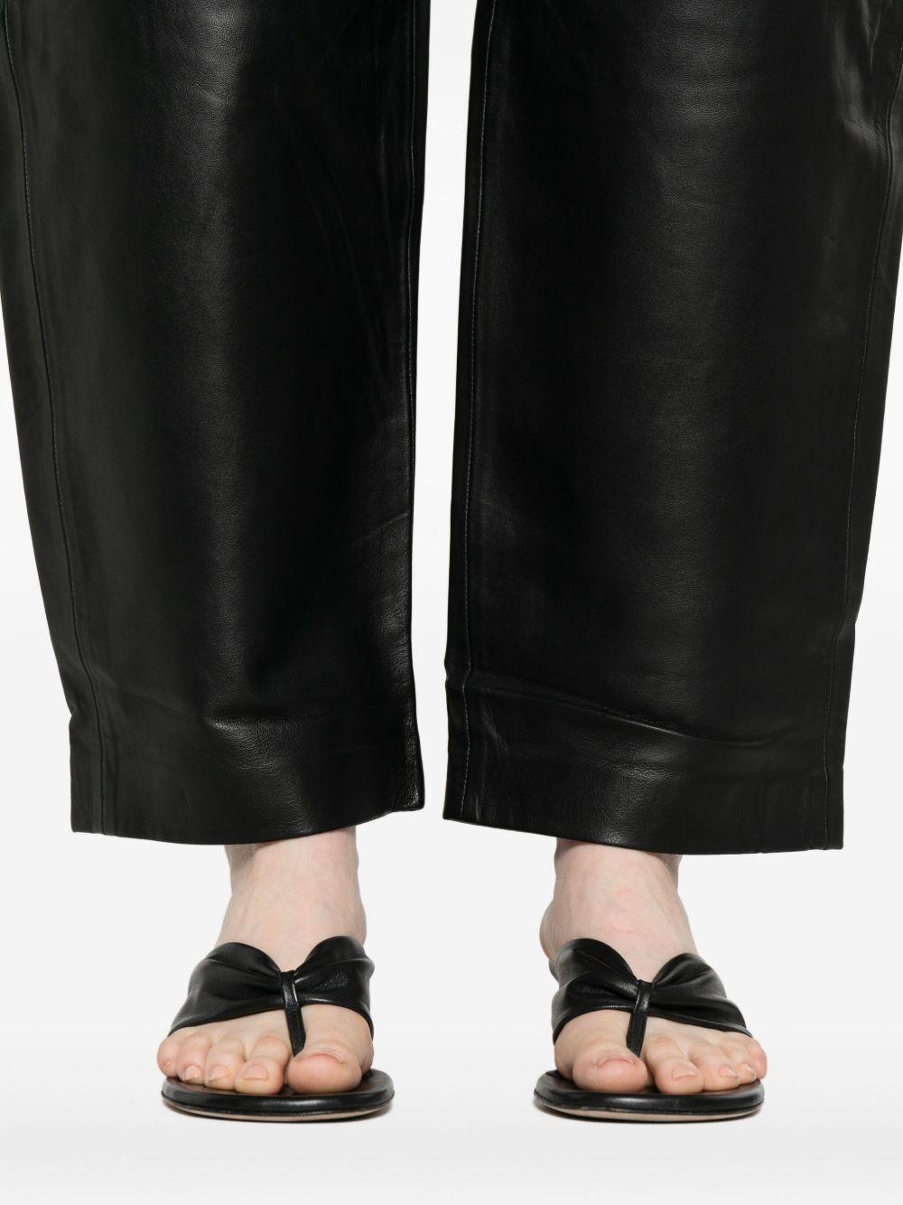 leather straight-leg trousers Product Image