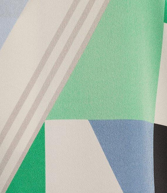 KARL LAGERFELD PARIS Woven Printed V-Neck Crisscross Sleeveless Top Product Image