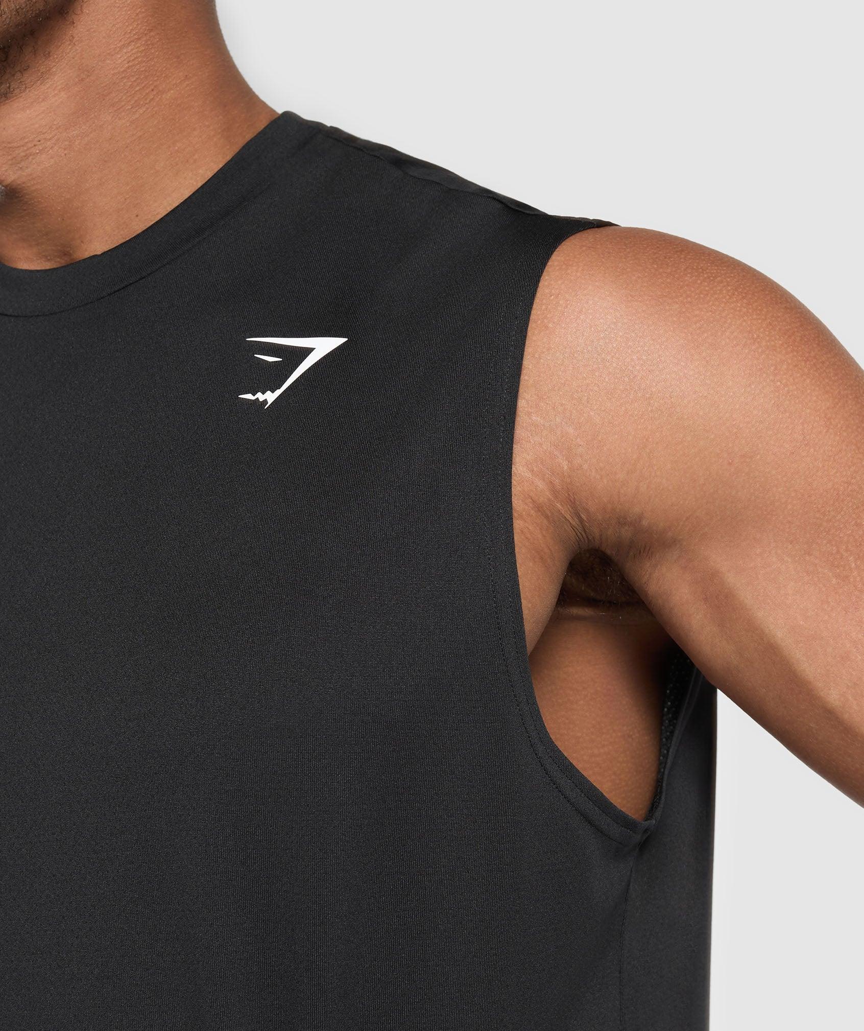 Gymshark Arrival Oversized Tank - Black Male Product Image