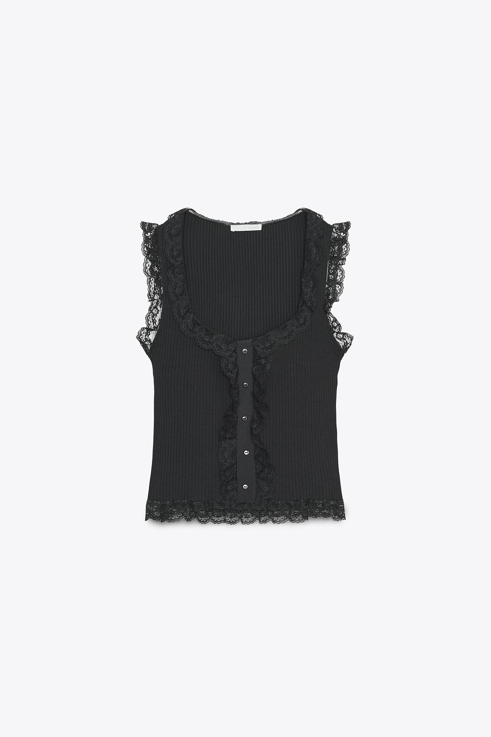 LACE BUTTON TOP Product Image