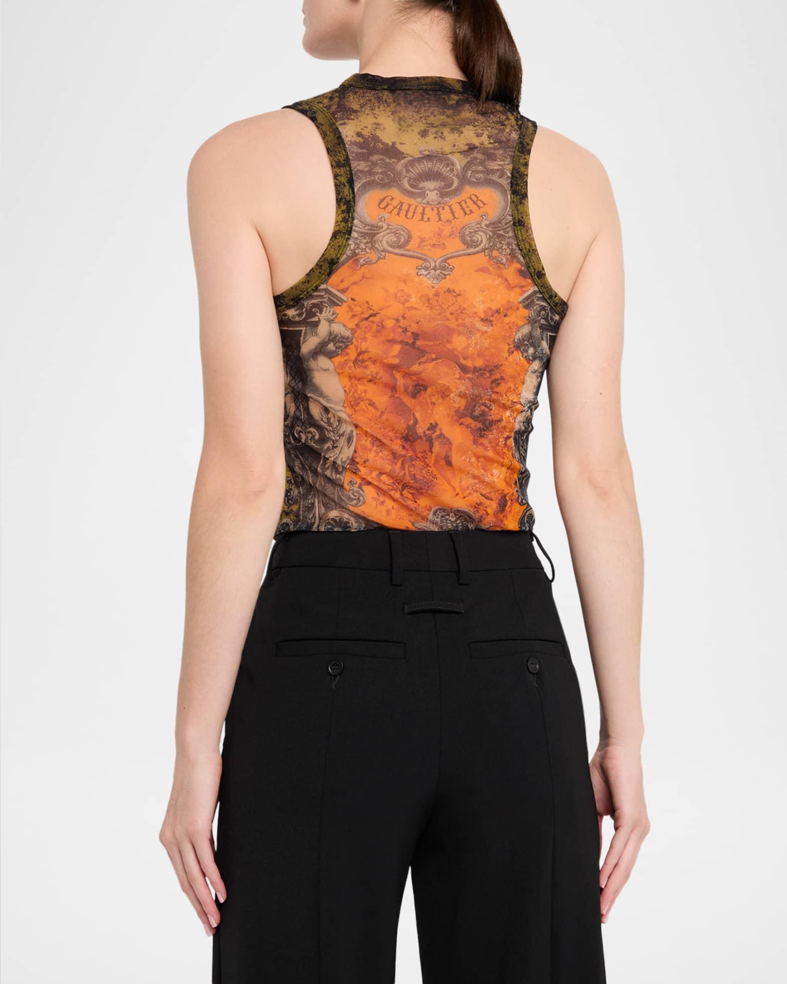 Medallion Printed Mesh Tank Top Product Image