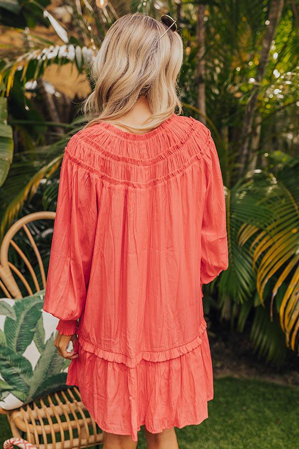 Brunch On The Coast Shift Dress in Coral Product Image