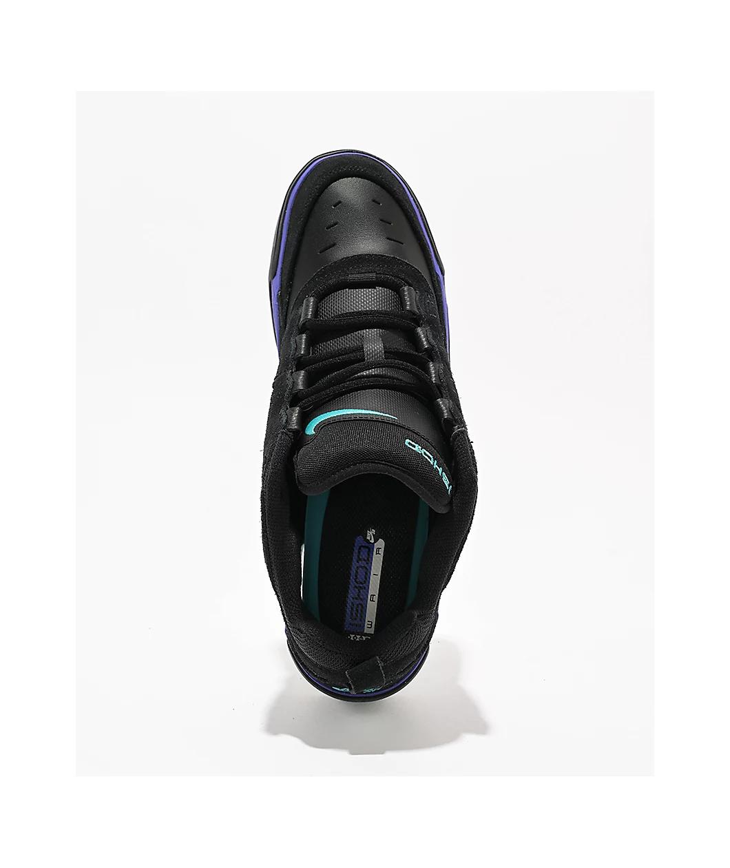 Nike SB Air Max Ishod Black, Persian Violet, & Dusty Cactus Skate Shoes Product Image