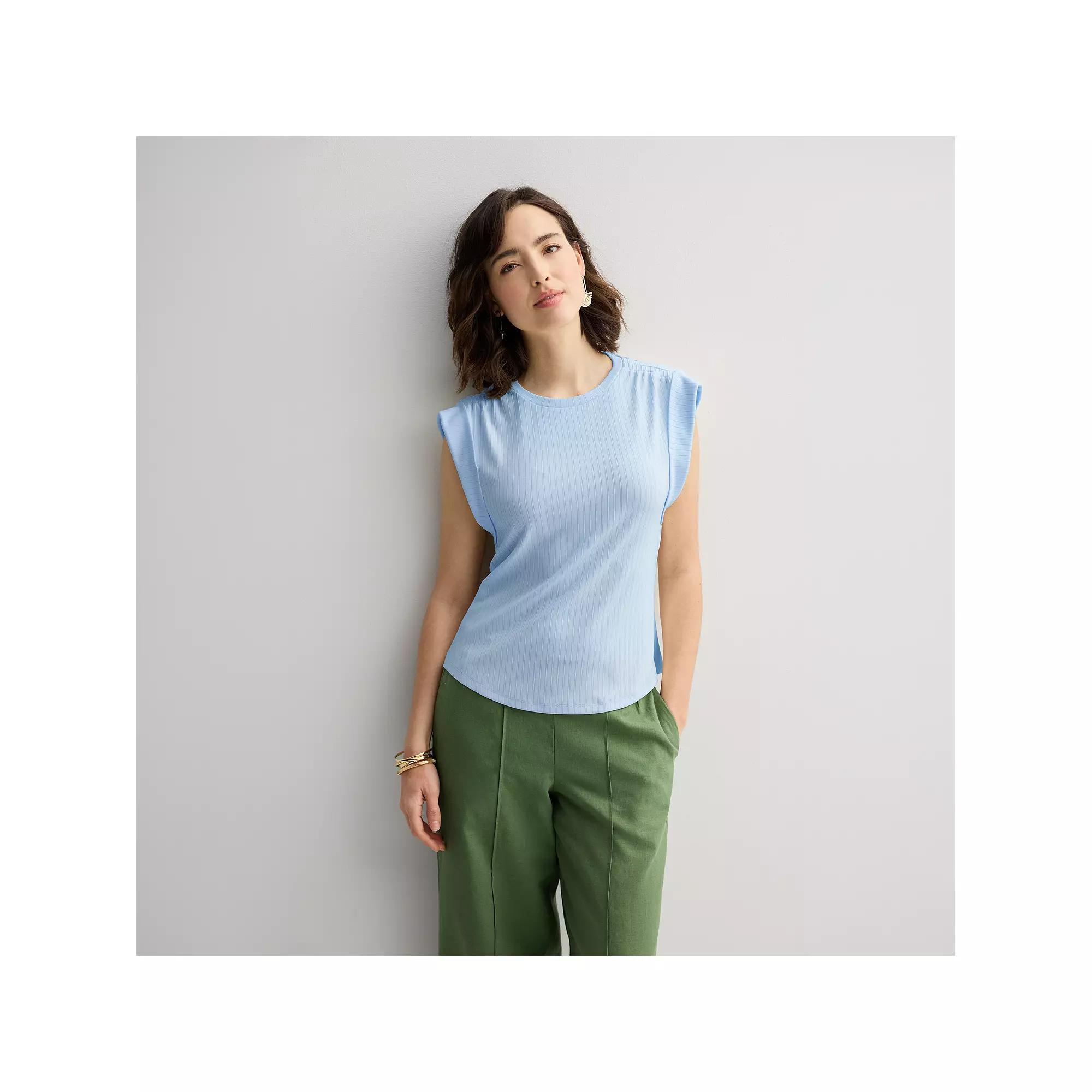 Women's Nine West Dolman Tee with Ruching, Size: Large, Stella Peri Product Image