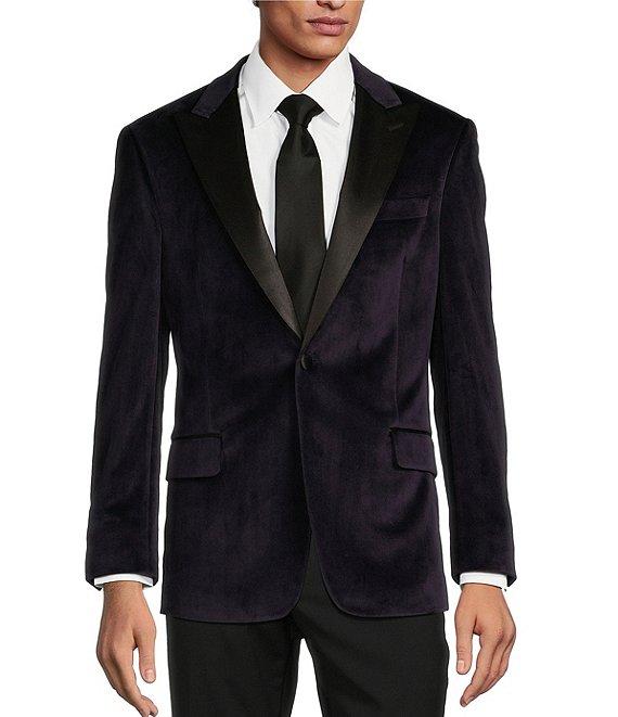 Tre Vero Modern Fit Velvet Tuxedo Sport Coat Product Image