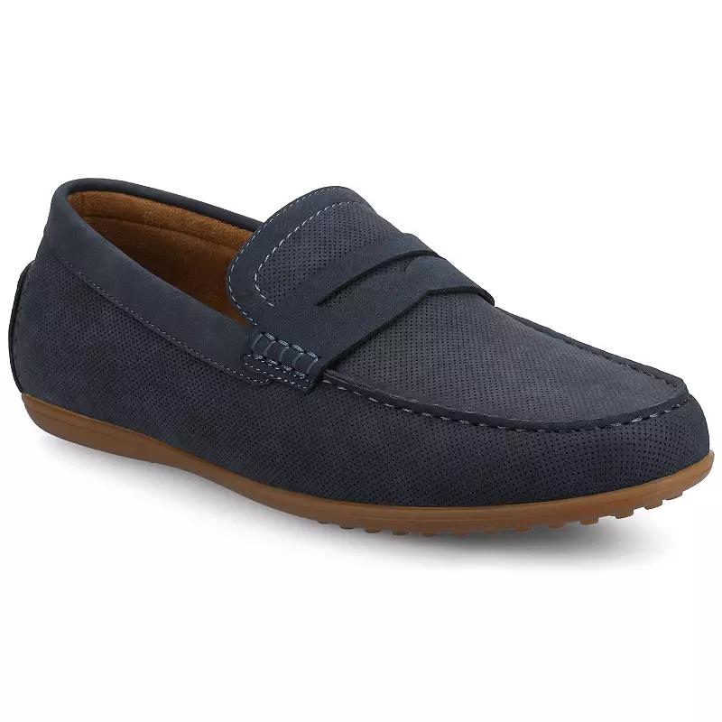 VANCE Yates Men's Comfort Perforated Slip-On Driving Penny Loafers Product Image
