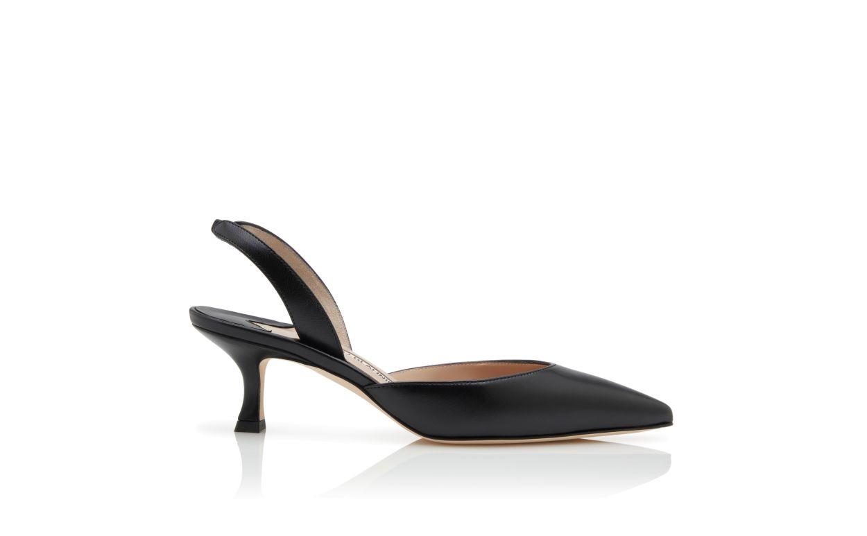 CAROLYNE Black Nappa Leather Slingback Pumps Product Image
