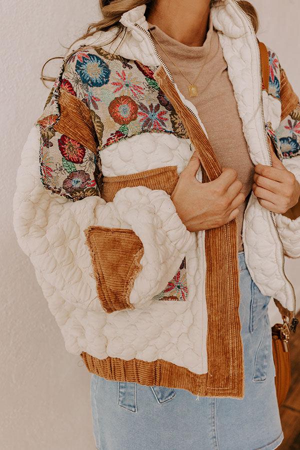 Cozy Couture Quilted Jacket in Ivory Product Image