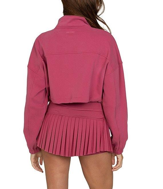 GOLD HINGE Collared Fleece Lined Long Sleeve Side Cinched Crop Jacket Product Image