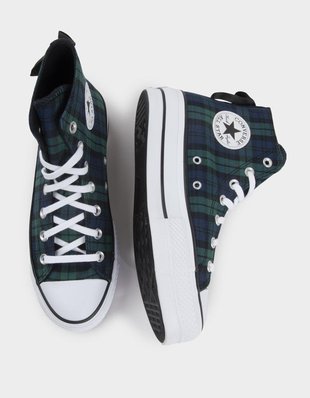 CONVERSE Chuck Taylor All Star Plaid Lift Womens High Top Platform Shoes - PLAID Product Image