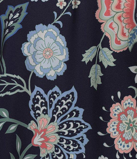 Hart Schaffner Marx Luxury Performance Short Sleeve Dark Floral Paisley Polo Shirt Product Image