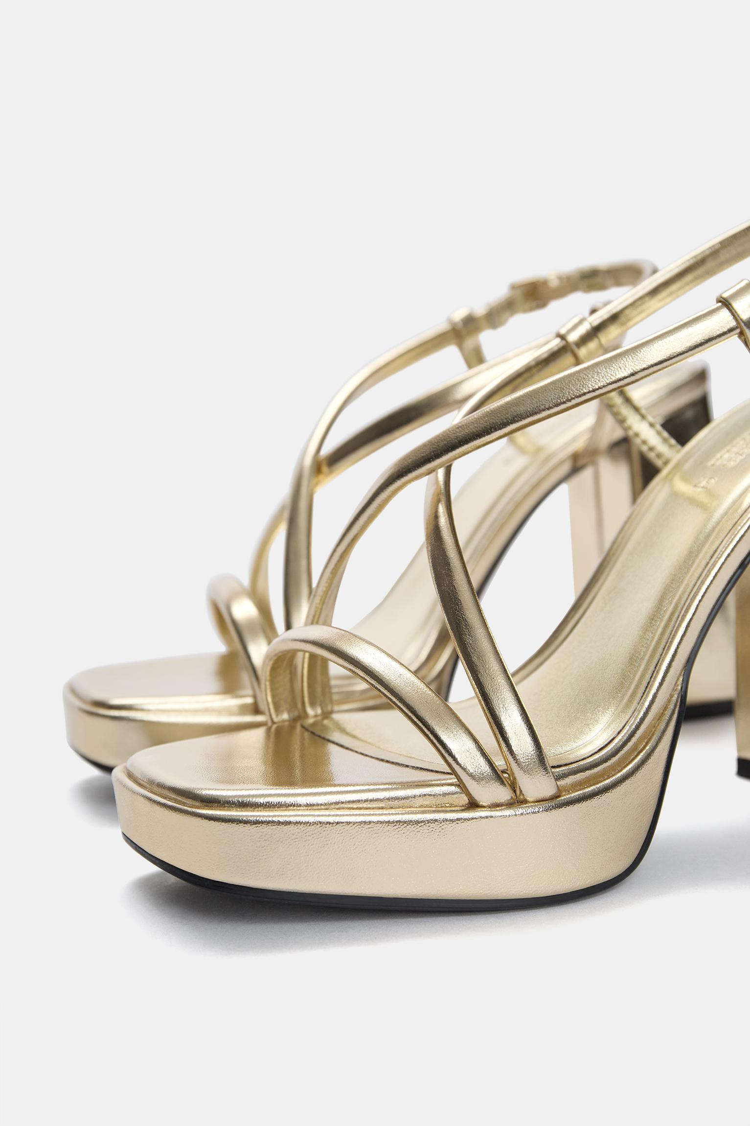 Golden chunky sole sandals Product Image