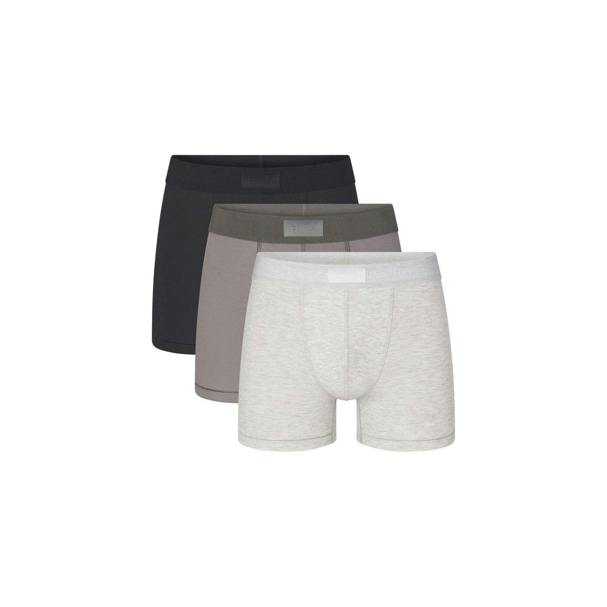 SKIMS COTTON MENS 3" BOXER BRIEF 3-PACK | HEATHER MULTI Product Image