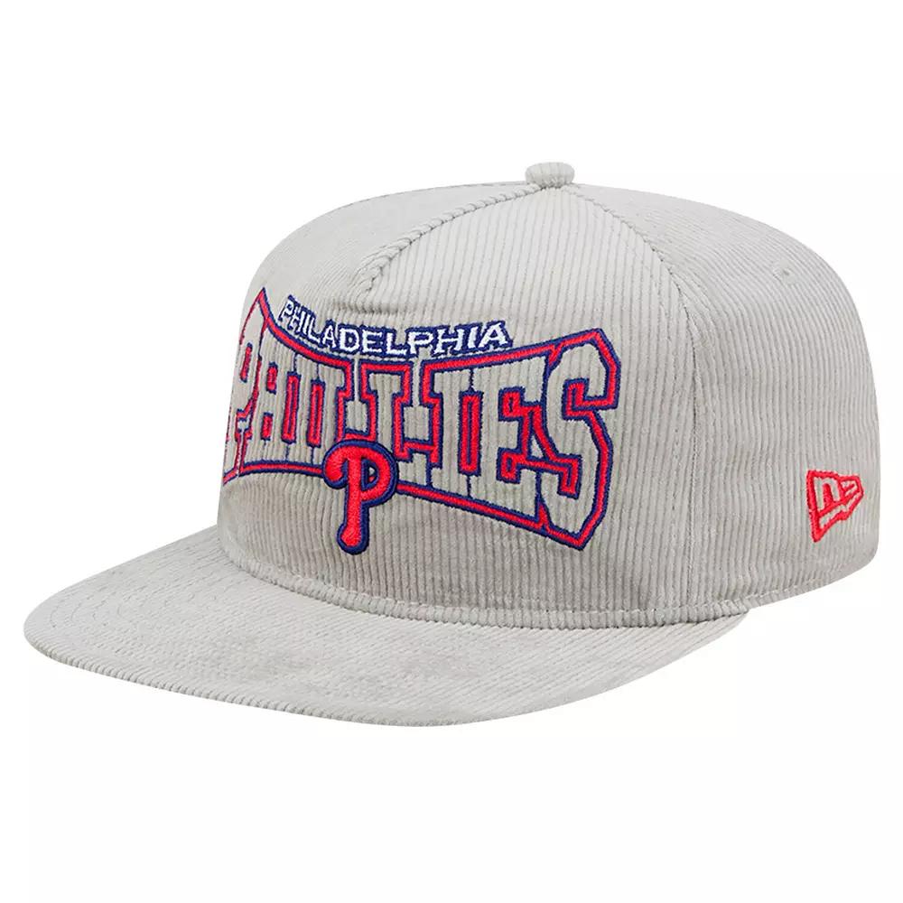Men's New Era Gray Philadelphia Phillies Corduroy Golfer Snapback Hat, Grey Product Image
