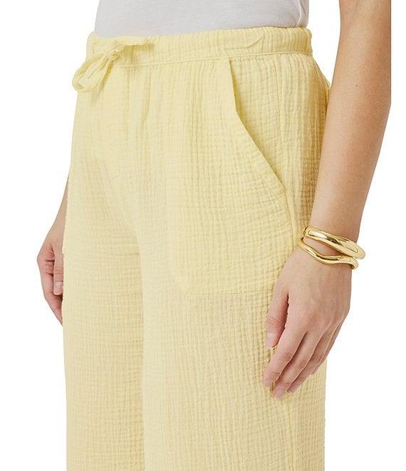 Splendid Adele Drawstring Gauze Cropped Relaxed Wide Leg Pants Product Image