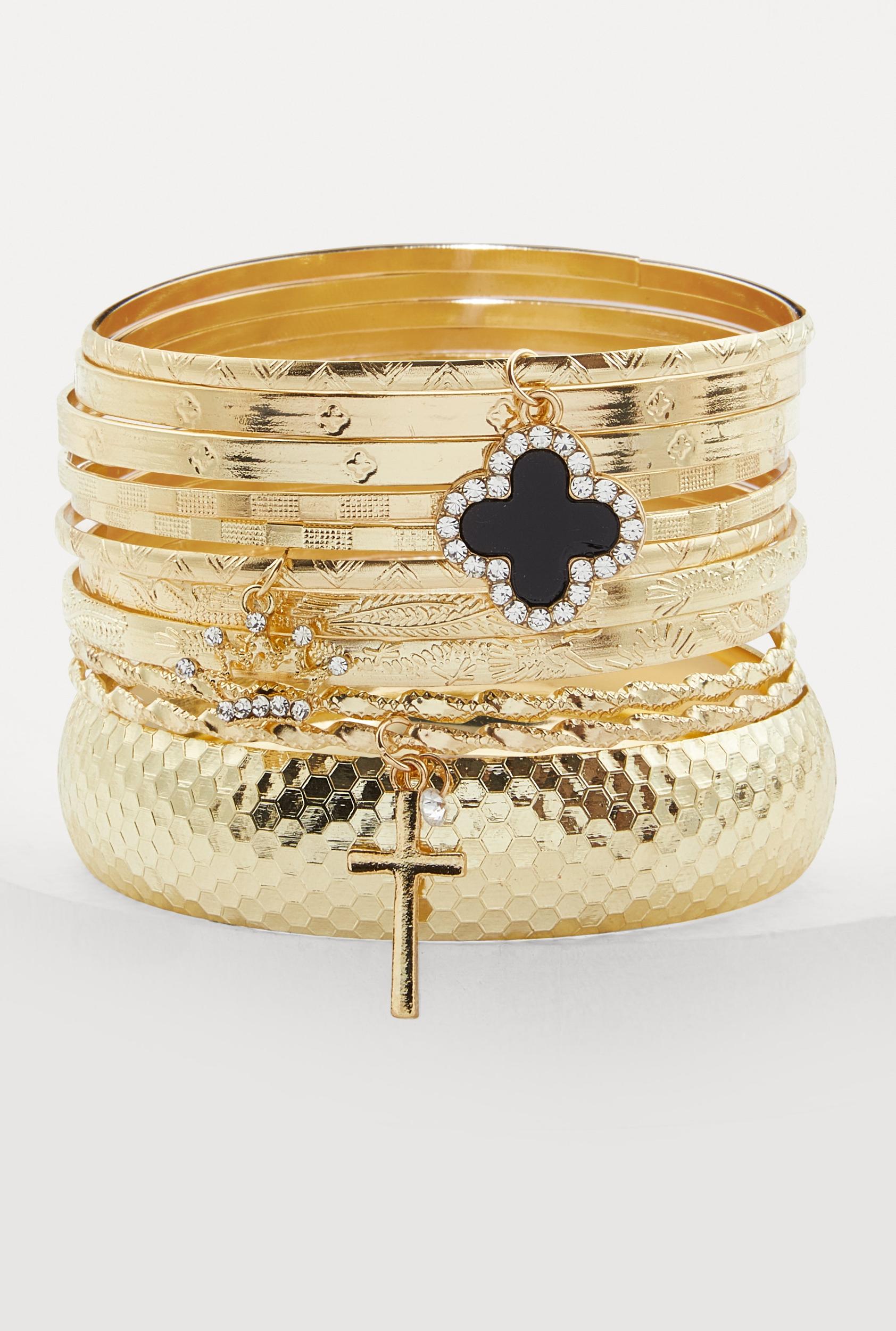 Assorted Metallic Bangles Set of 7 Male Product Image