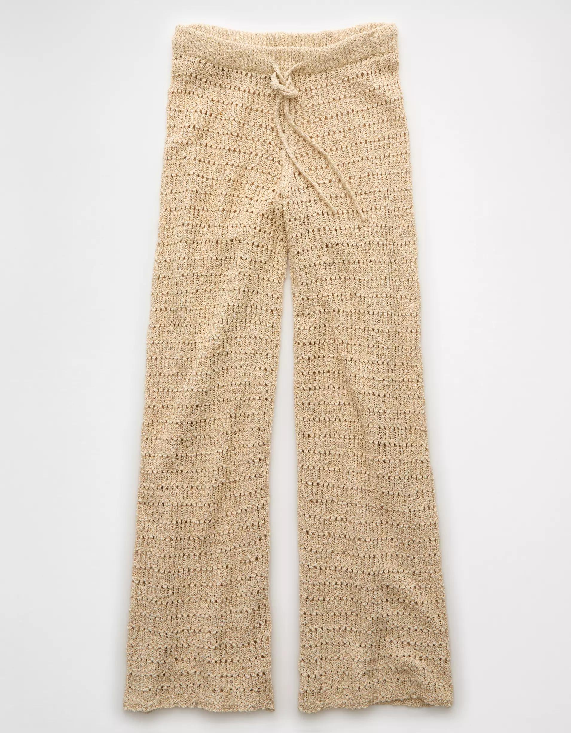 AE High-Waisted Flare Crochet Pant Product Image