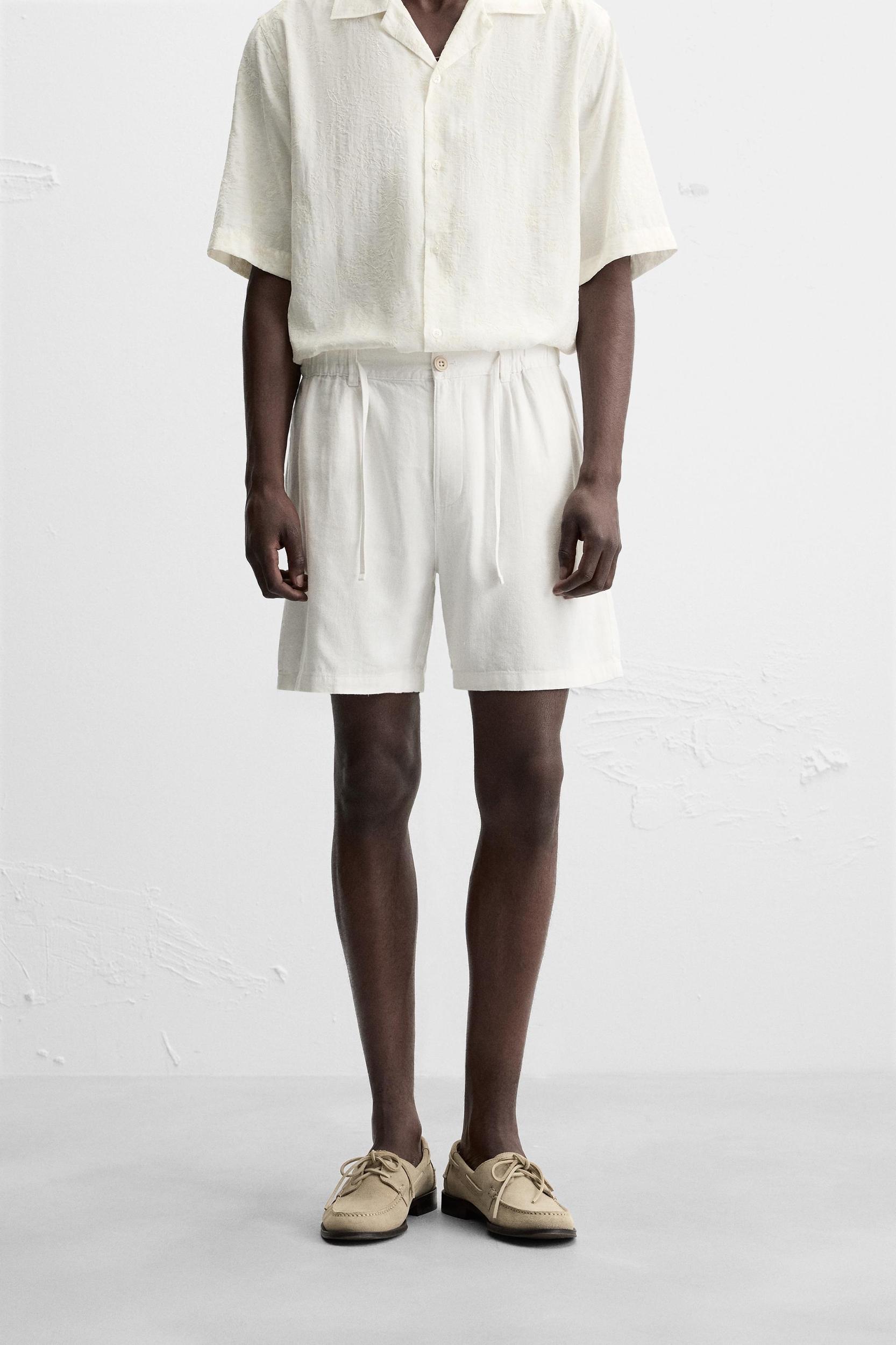 LINEN BLEND SHORTS Product Image