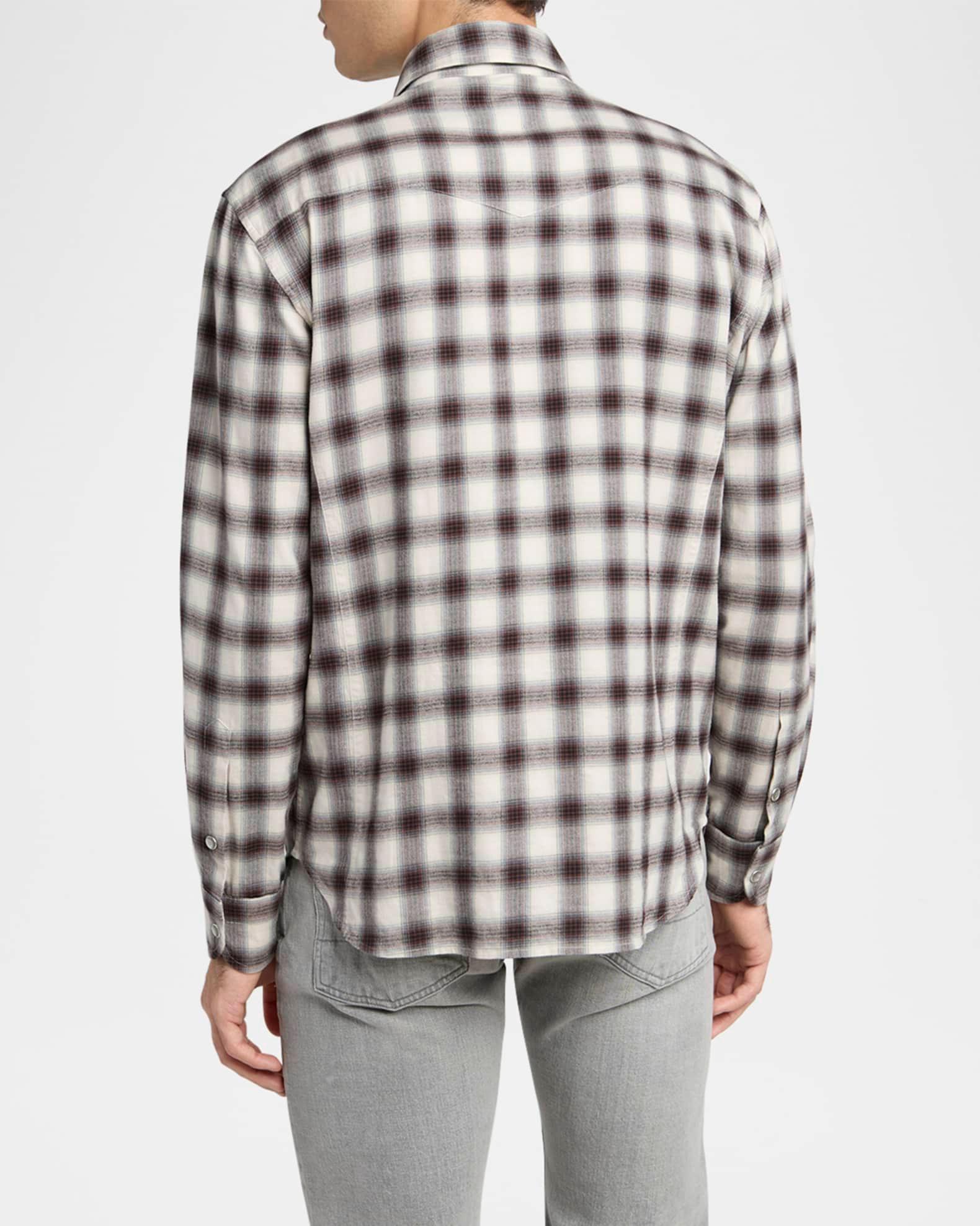 Men's Small Buffalo Plaid Slim Fit Western Shirt Product Image