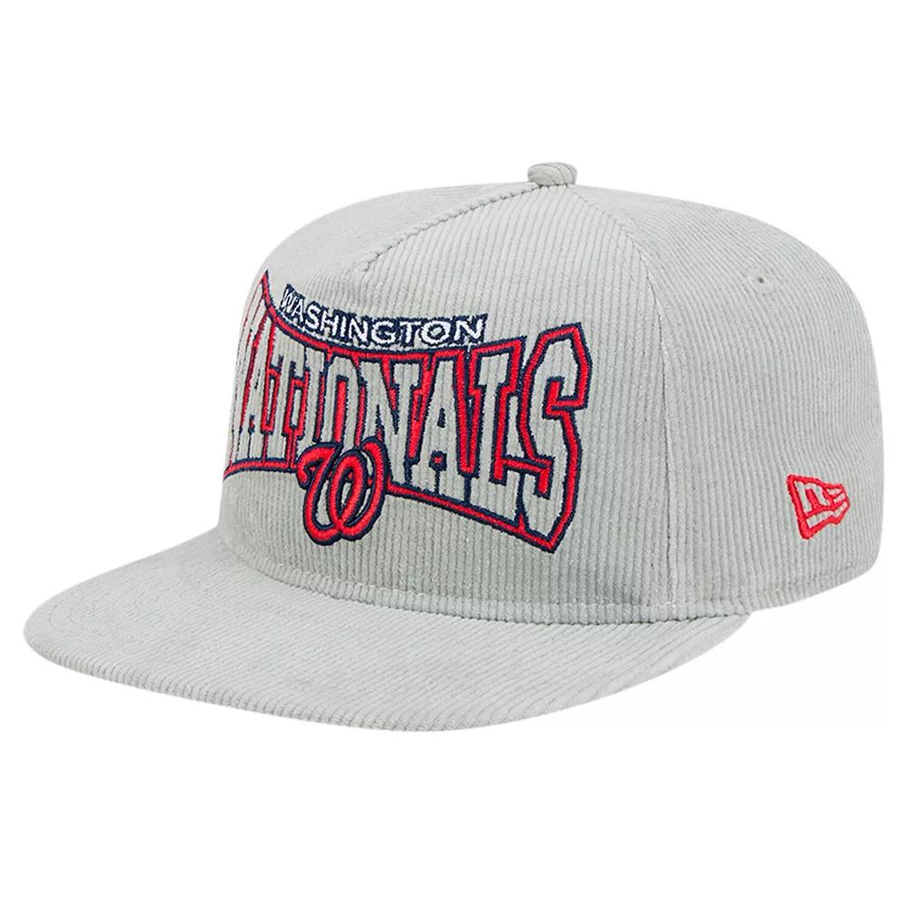 Men's New Era Gray Washington Nationals Corduroy Golfer Snapback Hat, Grey Product Image