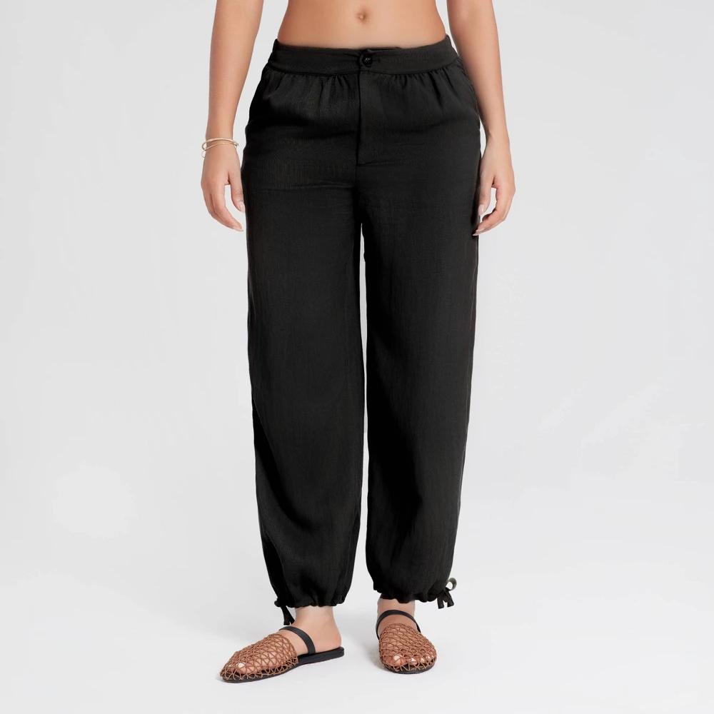 Women's Mid-Rise Balloon Leg Pull-On Pants - Universal Thread™ Cream L Product Image