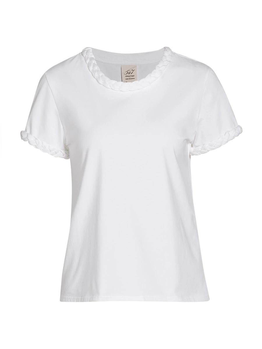 Womens Braided Cotton Pullover Tee Product Image
