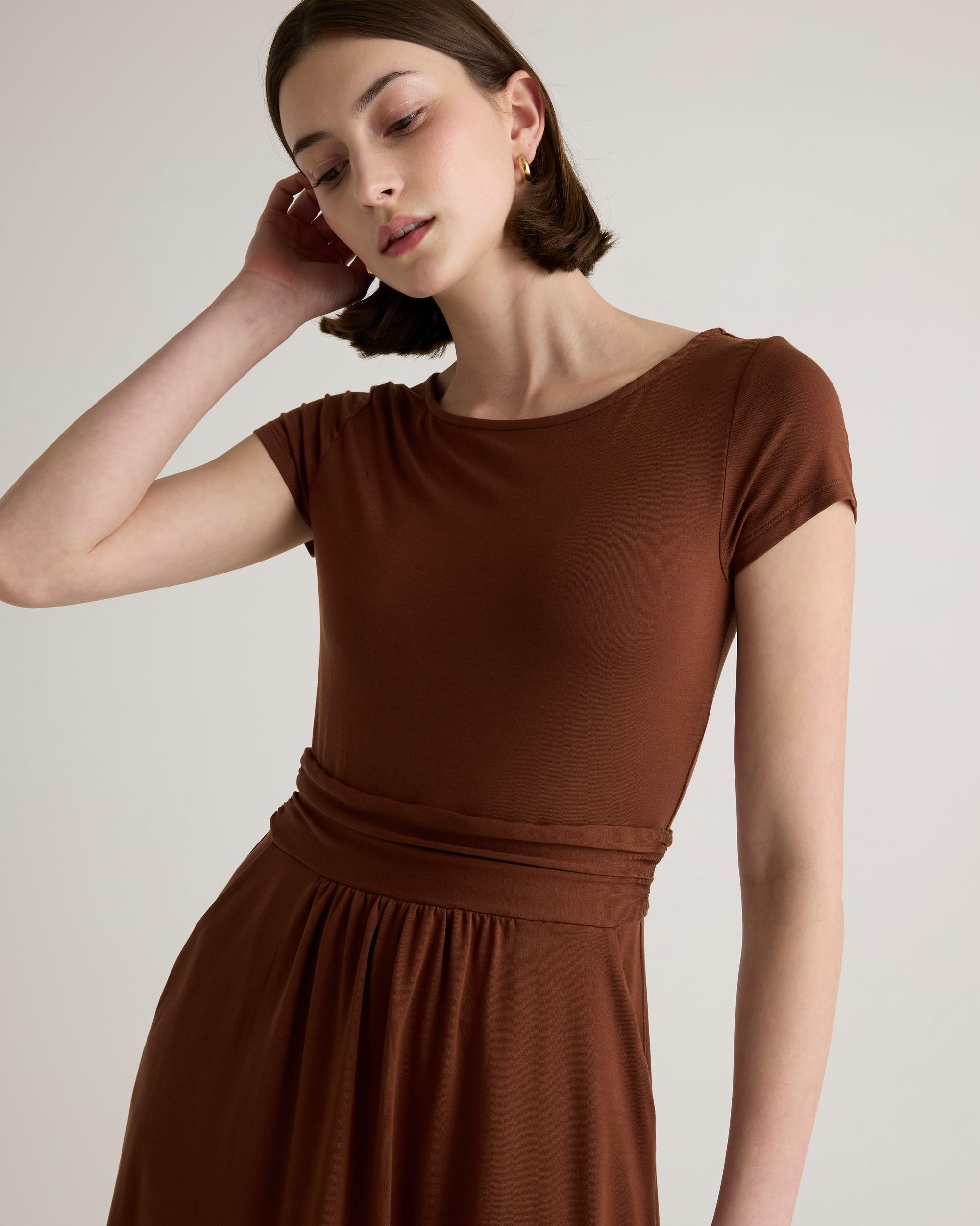 Quince | Women's Tencel Jersey Ruched Waist Dress Product Image