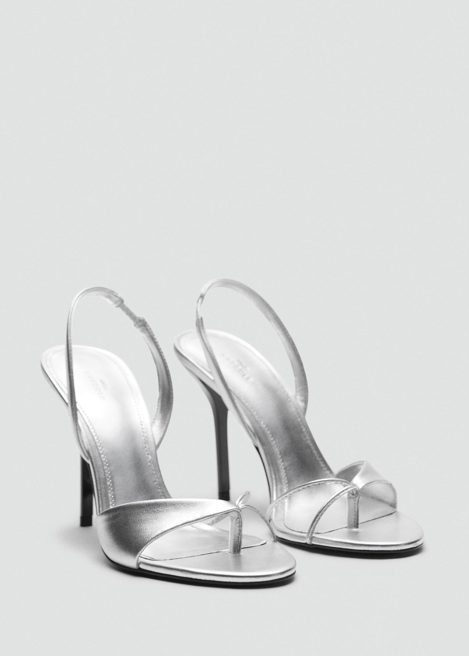 Leather sandals with contrasting heels - Women | MANGO USA Product Image