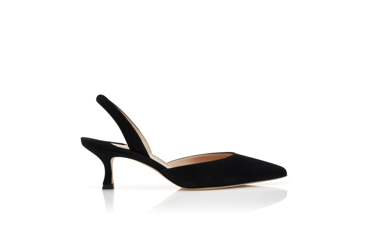CAROLYNE Black Suede Slingback Pumps Product Image