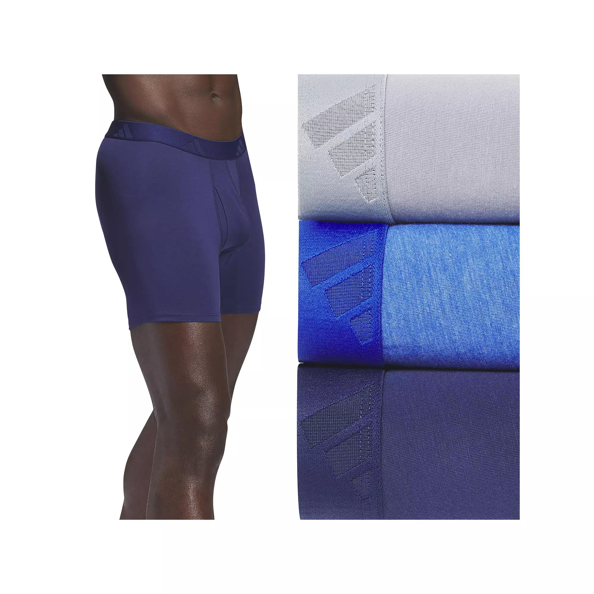Men's adidas 3-Pack Luxe Comfort Boxer Briefs, Size: XXL, Dark Blue Product Image