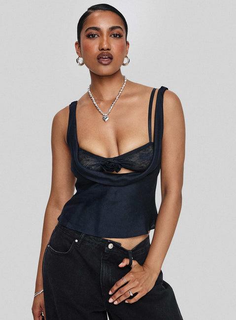 Delilah Top Navy Product Image