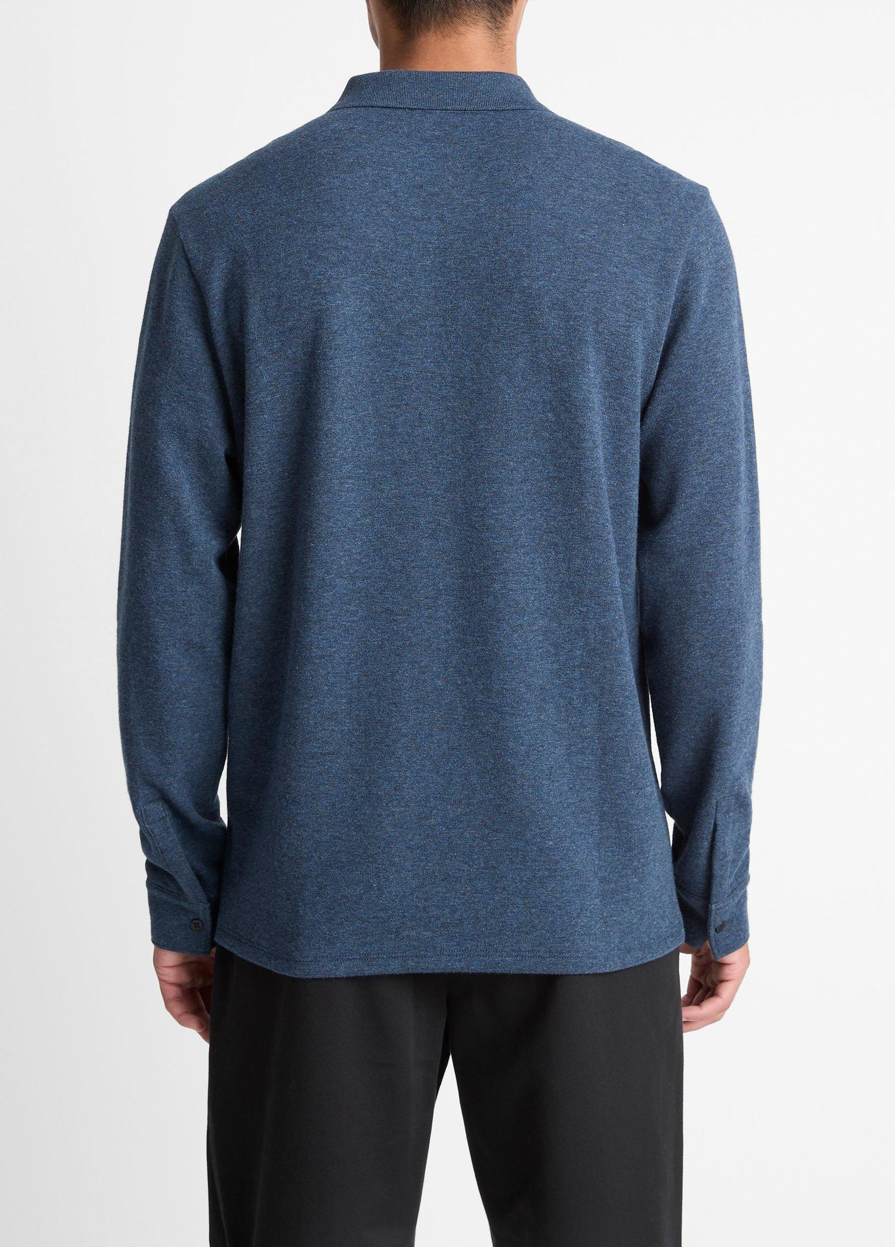 Heathered Double-Face Cotton-Blend Polo Shirt Product Image