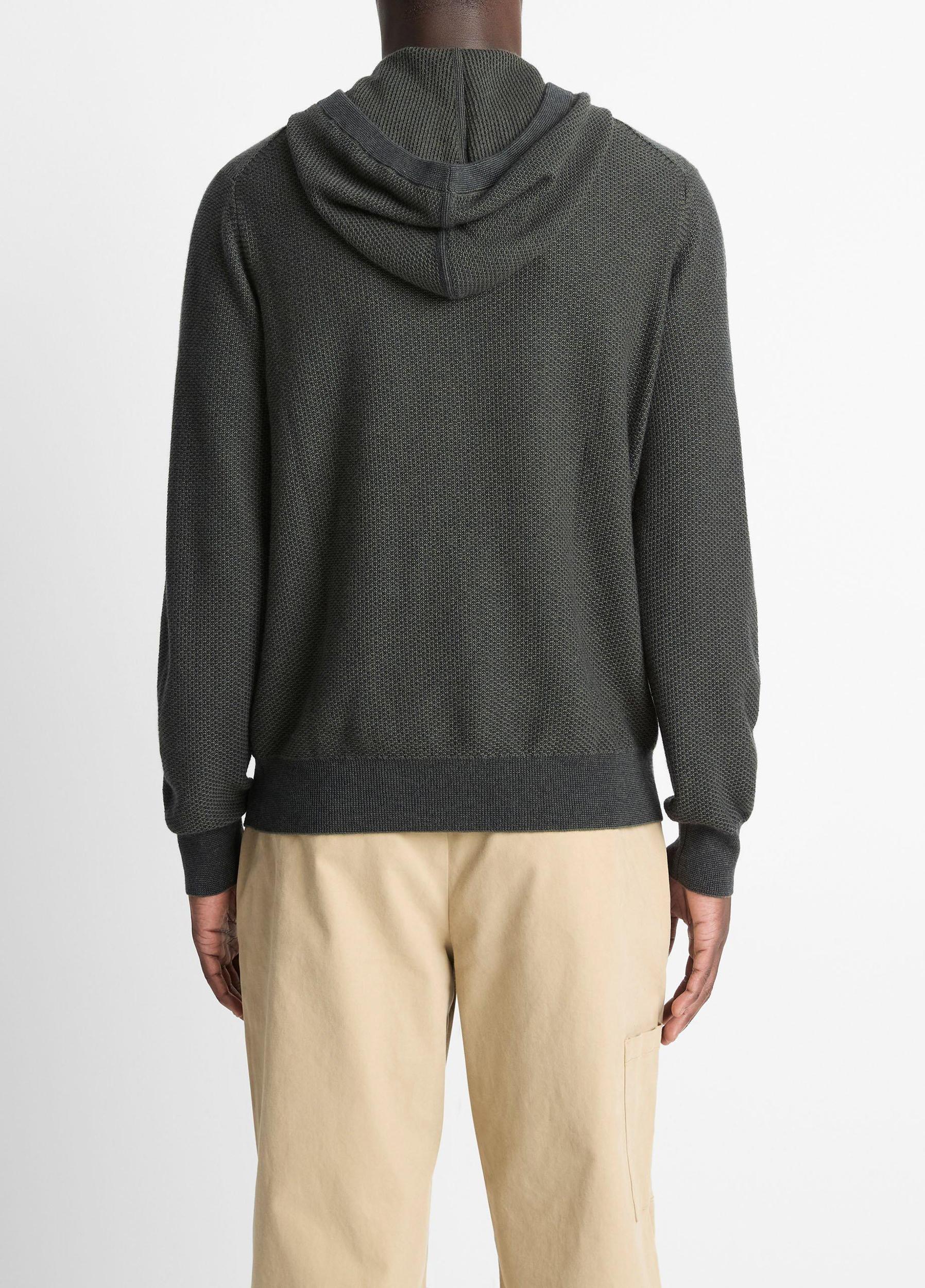 Geo-Jacquard Wool-Blend Sweater Hoodie Product Image