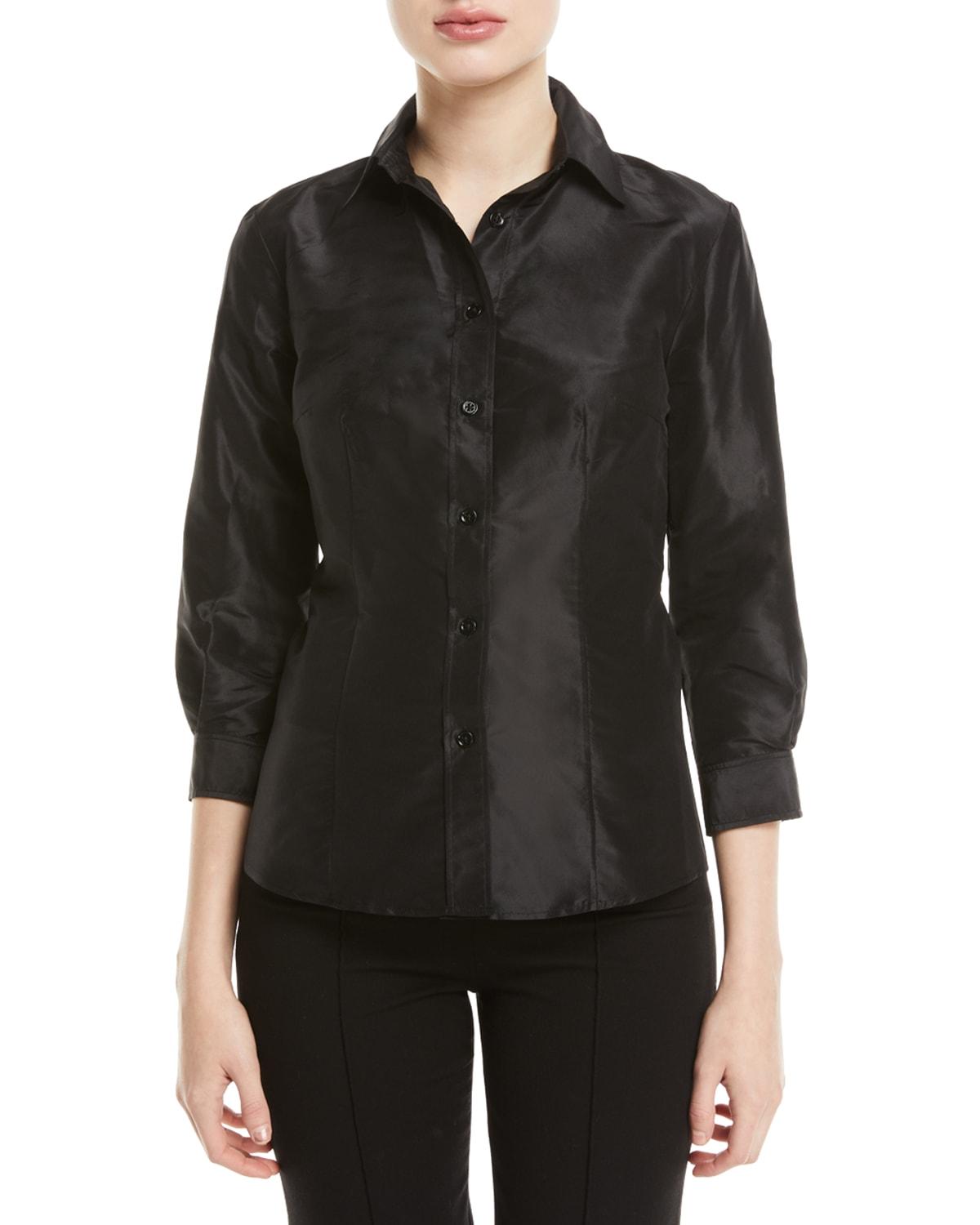 Taffeta Button-Front Shirt Product Image
