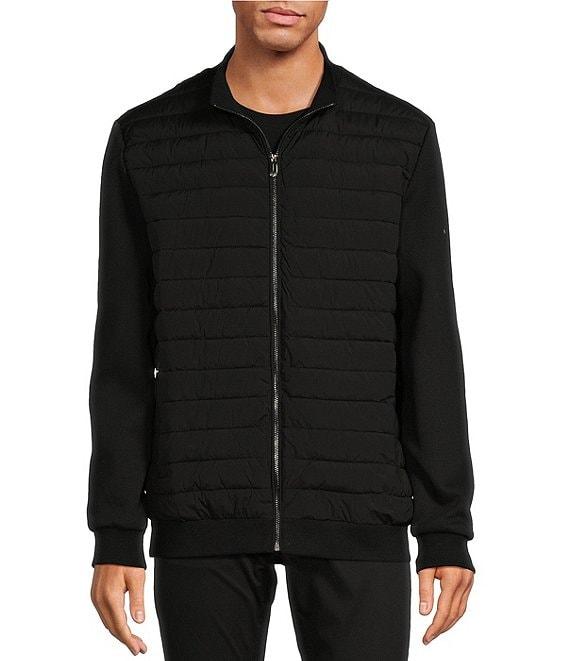 Michael Kors Long Sleeve Mixed-Media Coat Product Image