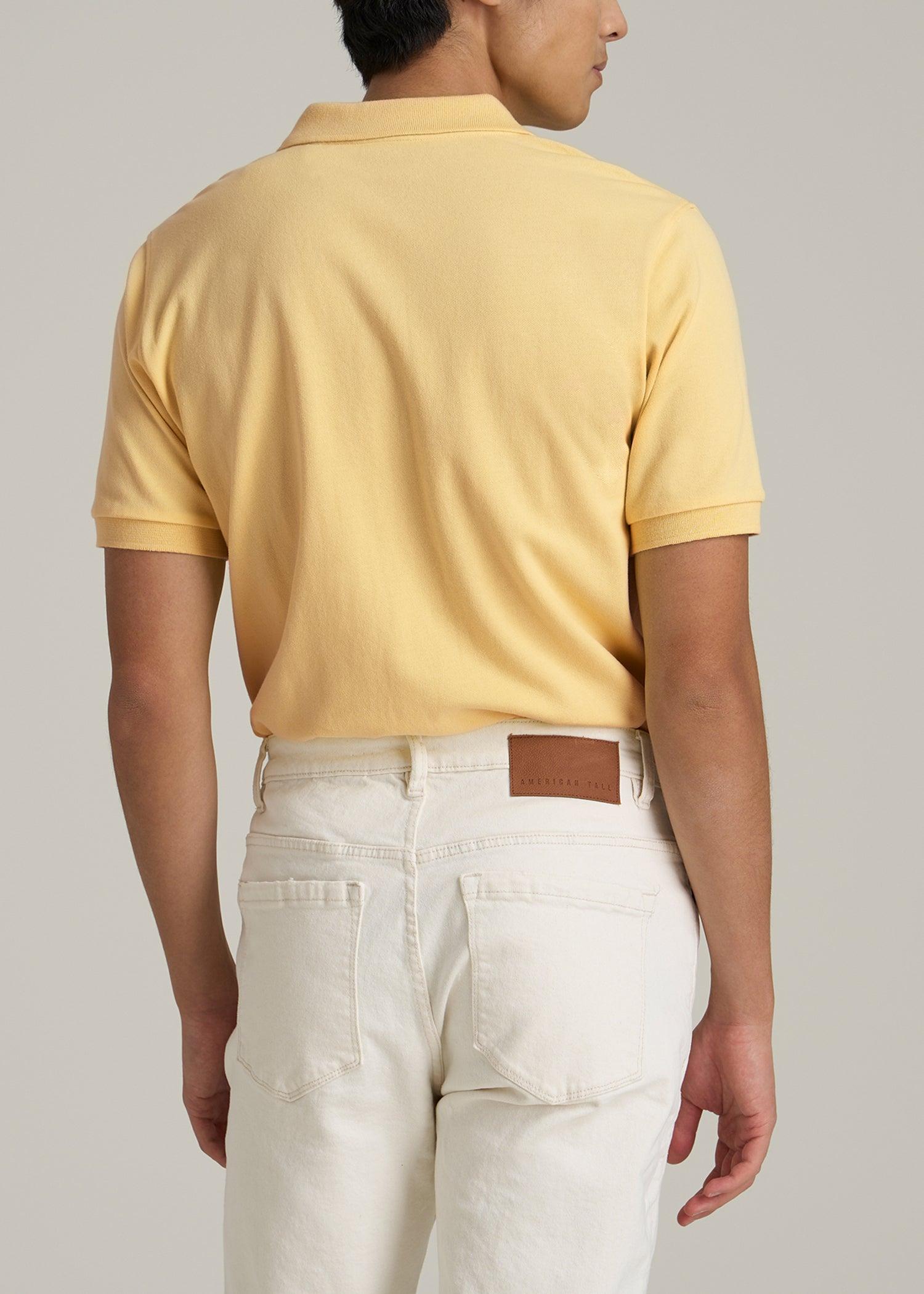 Classic Polo with Embroidered Logo for Tall Men in Lemon Drop Male Product Image
