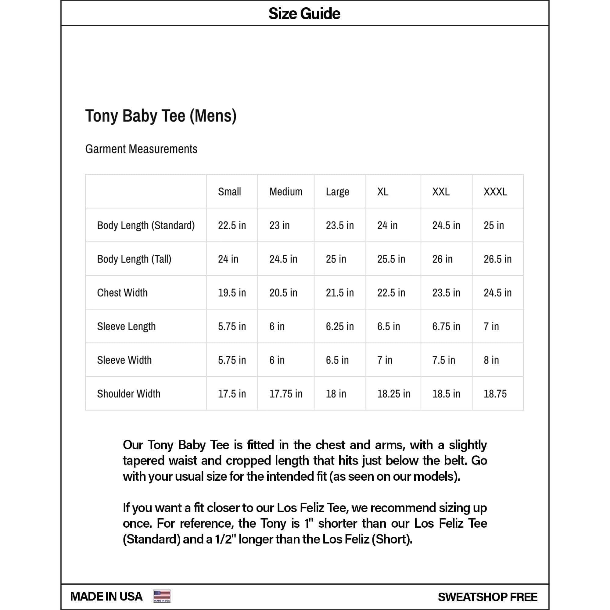 Tony Baby Tee | Mens | Heavyweight | 13.5oz Male Product Image