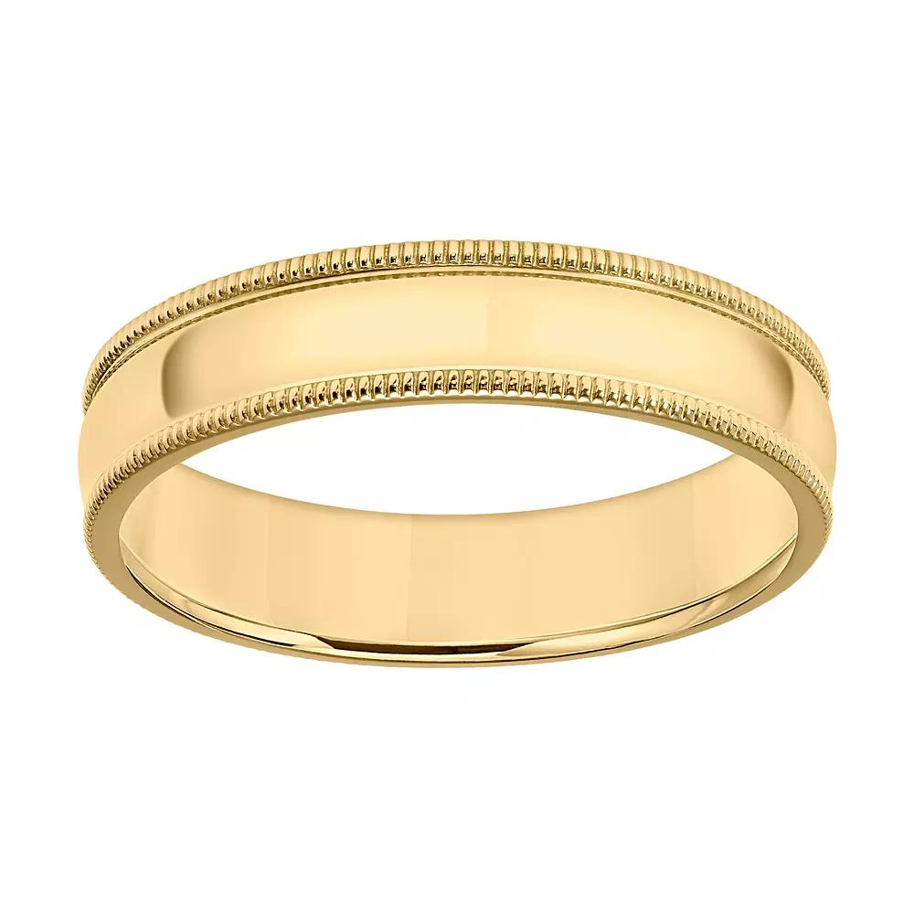 Men's Sterling Silver Milgrain Edge Polished Band Ring, Size: 10, Gold Tone Product Image