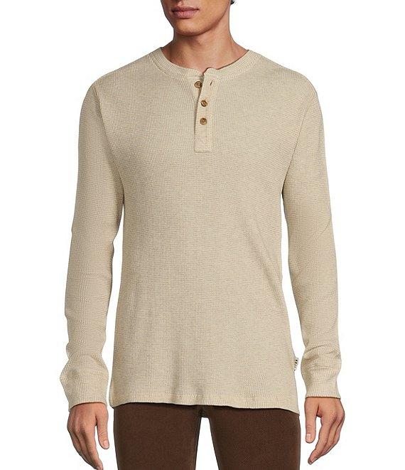 Rowm The Camper Long Sleeve Garment Washed Solid Waffle Henley Shirt Product Image